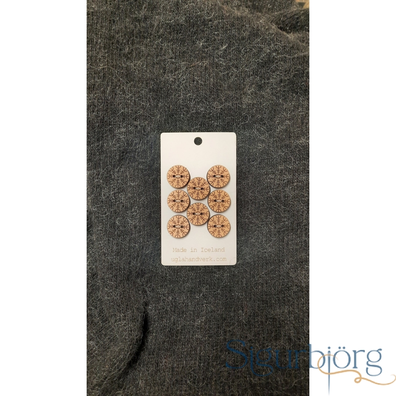 Ugla handverk tölur - 18mm., ægishjálmur