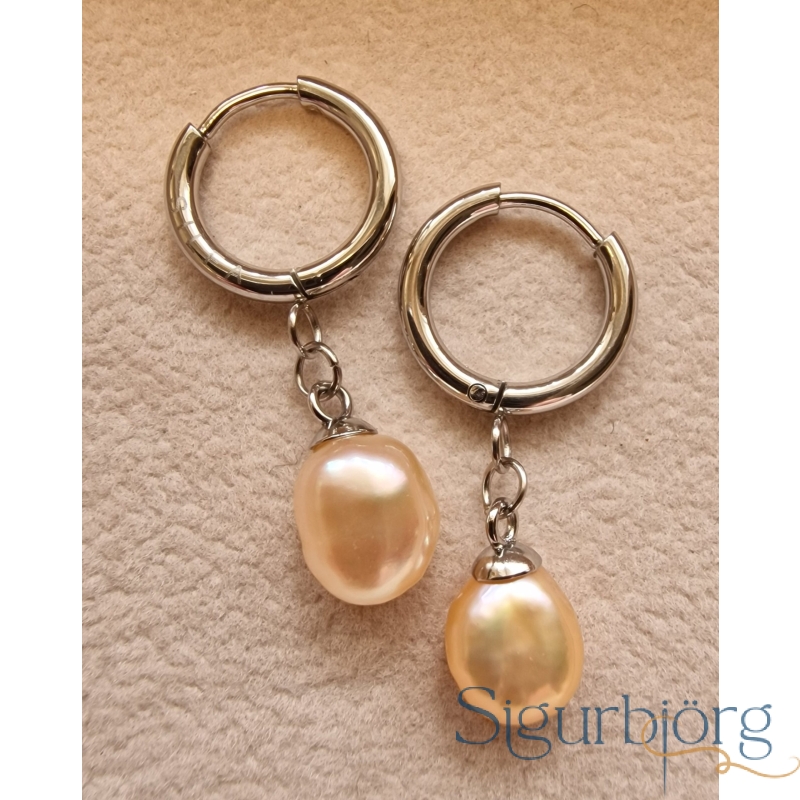 My pearl prjónamerki/Eyrnalokkar - Læknastál, Bleik