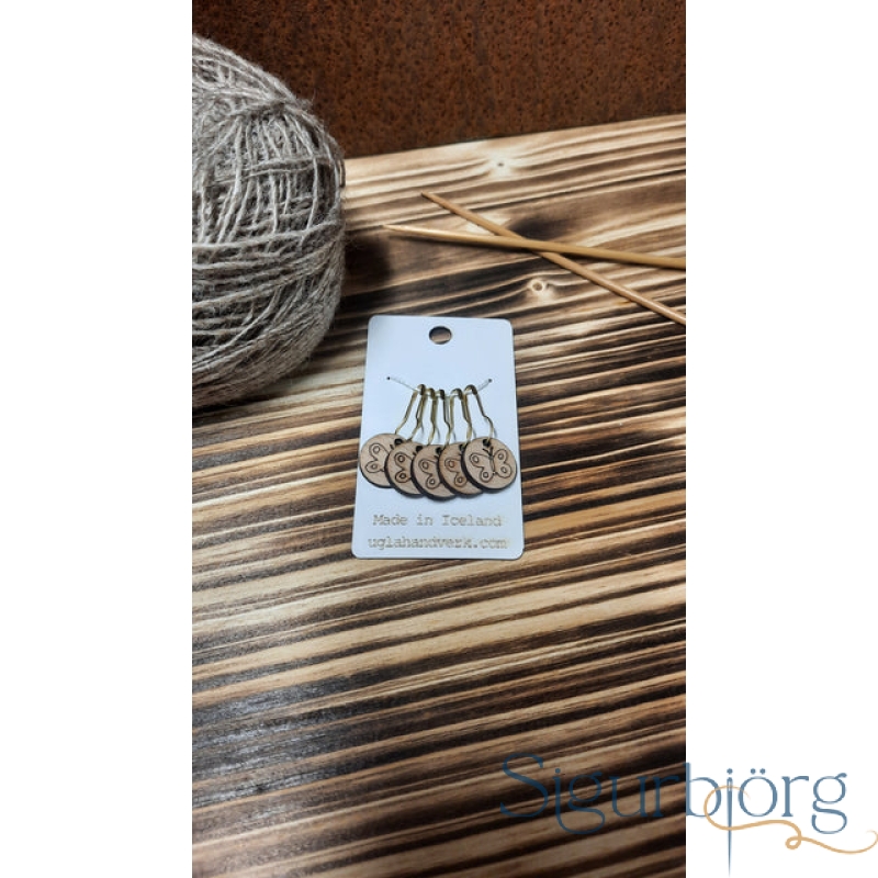 Ugla handverk prjónamerki - Fiðrildi
