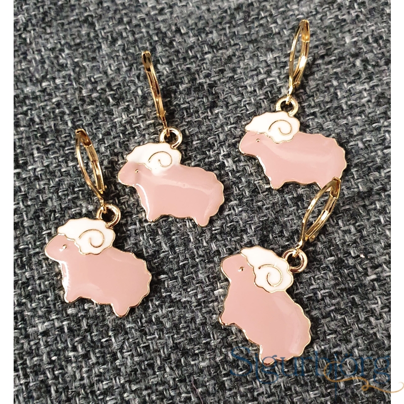 prjónamerki - Bleikir hrútar