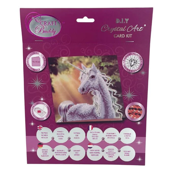 Kort "Diamond painting" - Einhyrningur