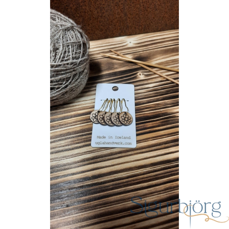 Ugla handverk prjónamerki - Blóm