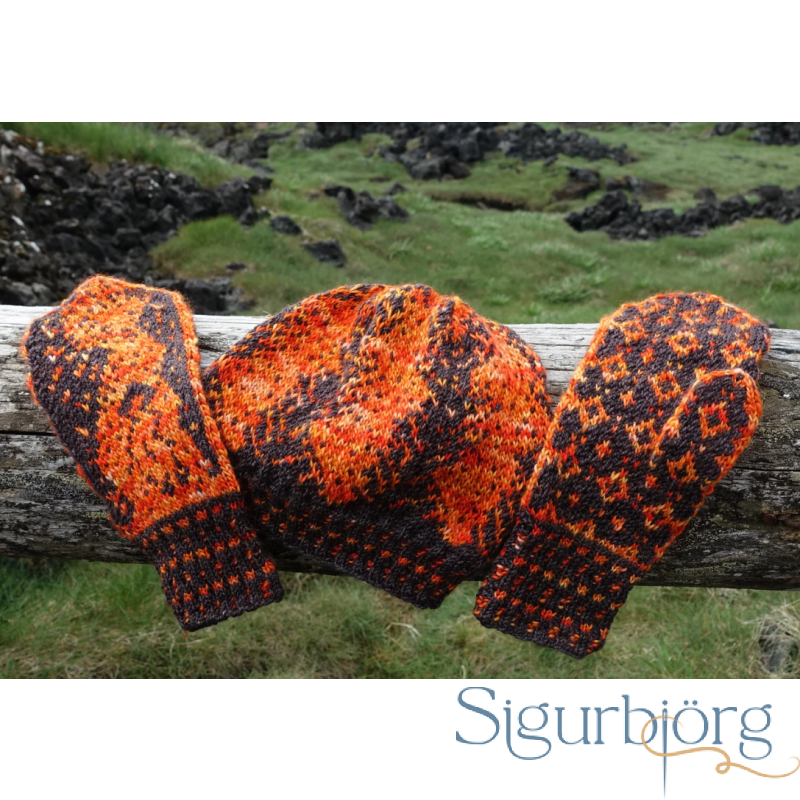 Fagradalsfjall - húfa og vettingar