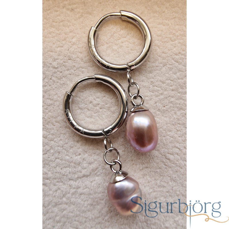 My pearl prjónamerki/Eyrnalokkar - Læknastál, Fjólublá