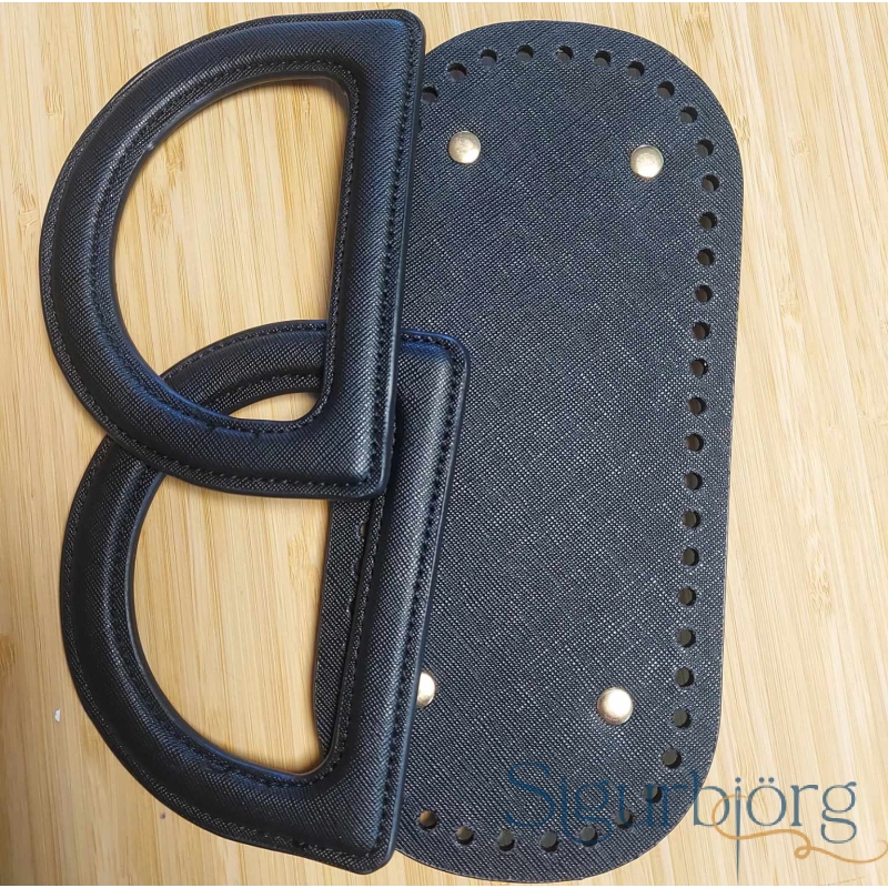 Handföng með botni - Svart