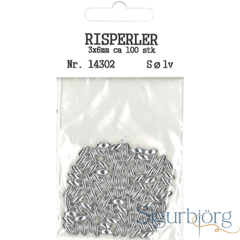 Rísperlur silfur - Silfur