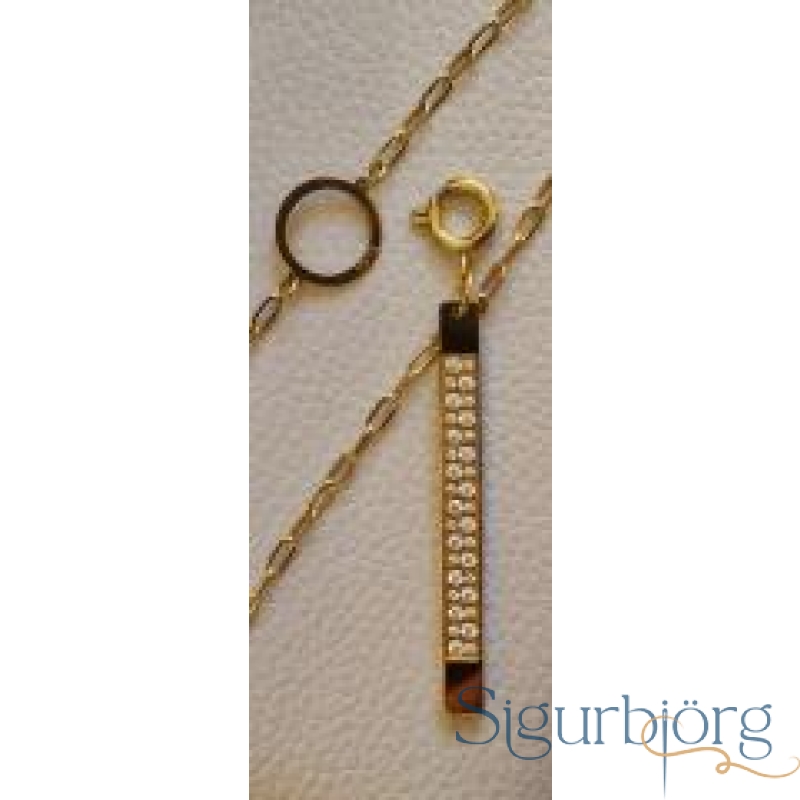 My pearl mælieining hálsmen - Gullhúðað