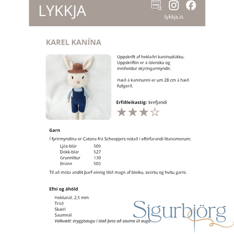 Lykkja, Karel kanína