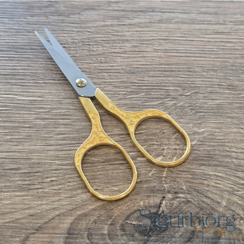 Skæri m.útskorið í handfangi