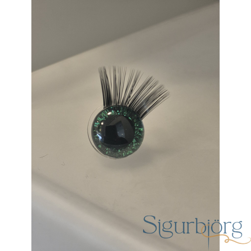 Öryggisaugu 2 í pakka, 20mm glimmer með augnhárum